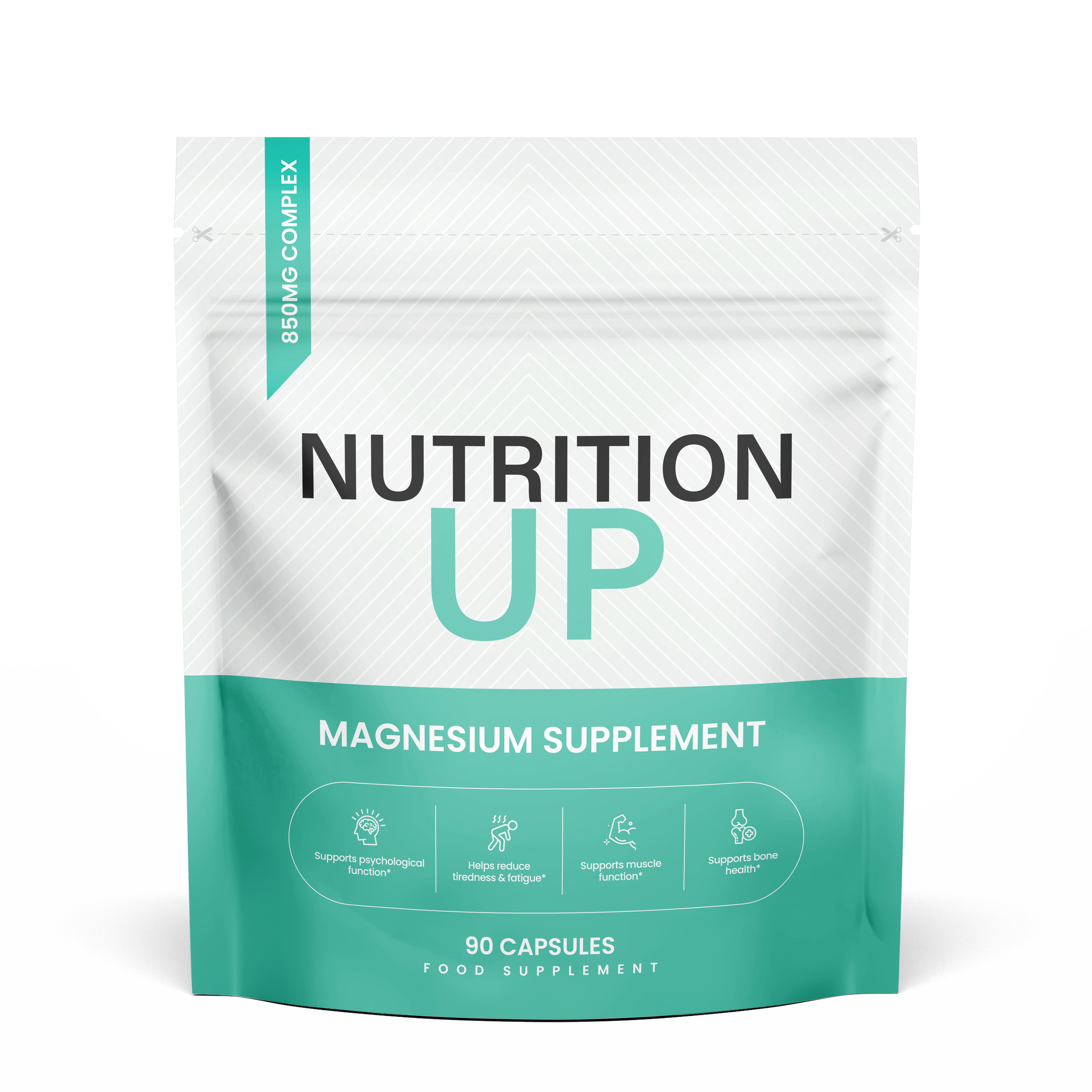 Magnesium Glycinate - 850mg Supplements as Bisglycinate & Citrate, 90 Capsules, 250mg Elemental Magnesium Per Serving, UK Manufactured, 90 Day Supply