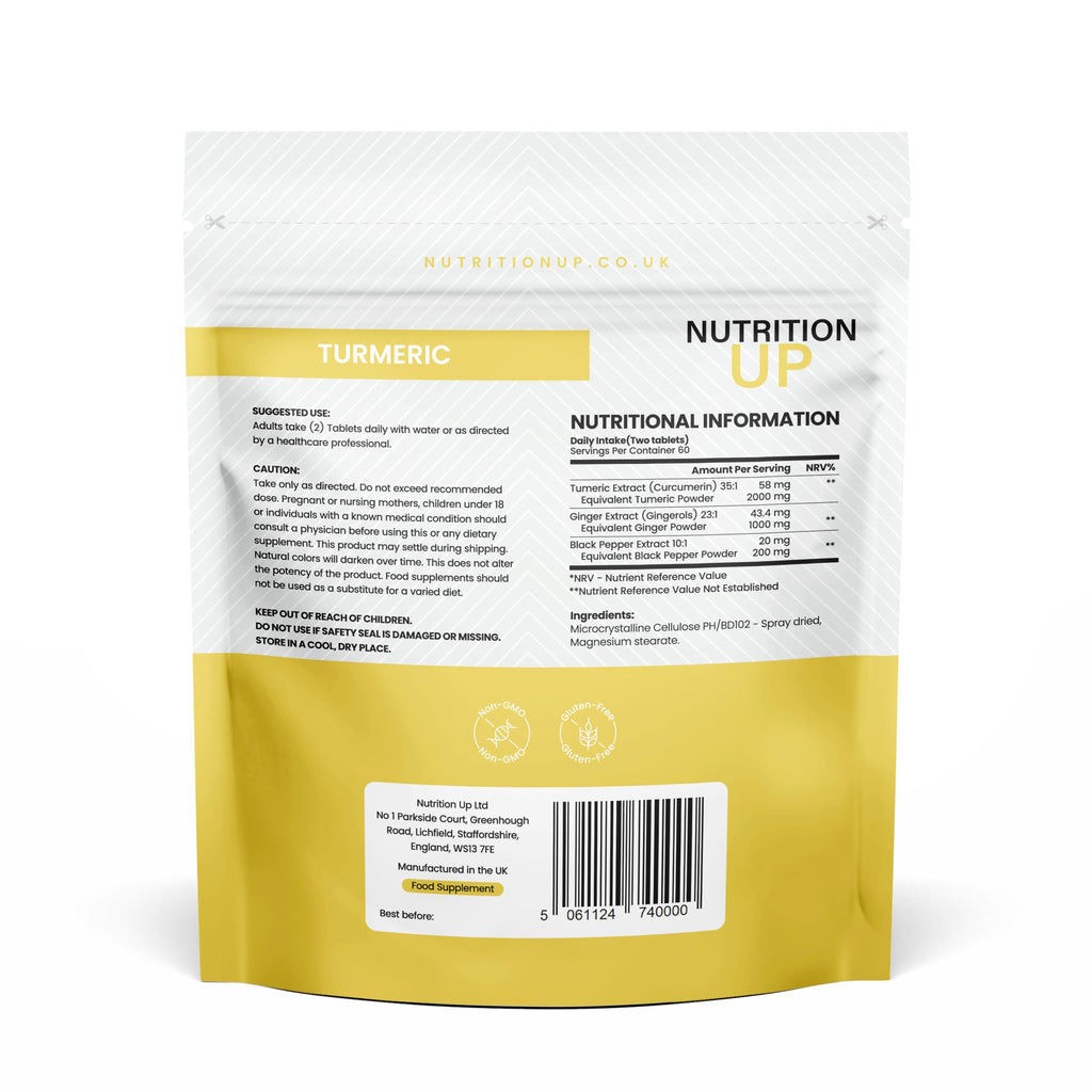 Turmeric Tablets 2000mg with Black Pepper & Ginger | 120 Tablets