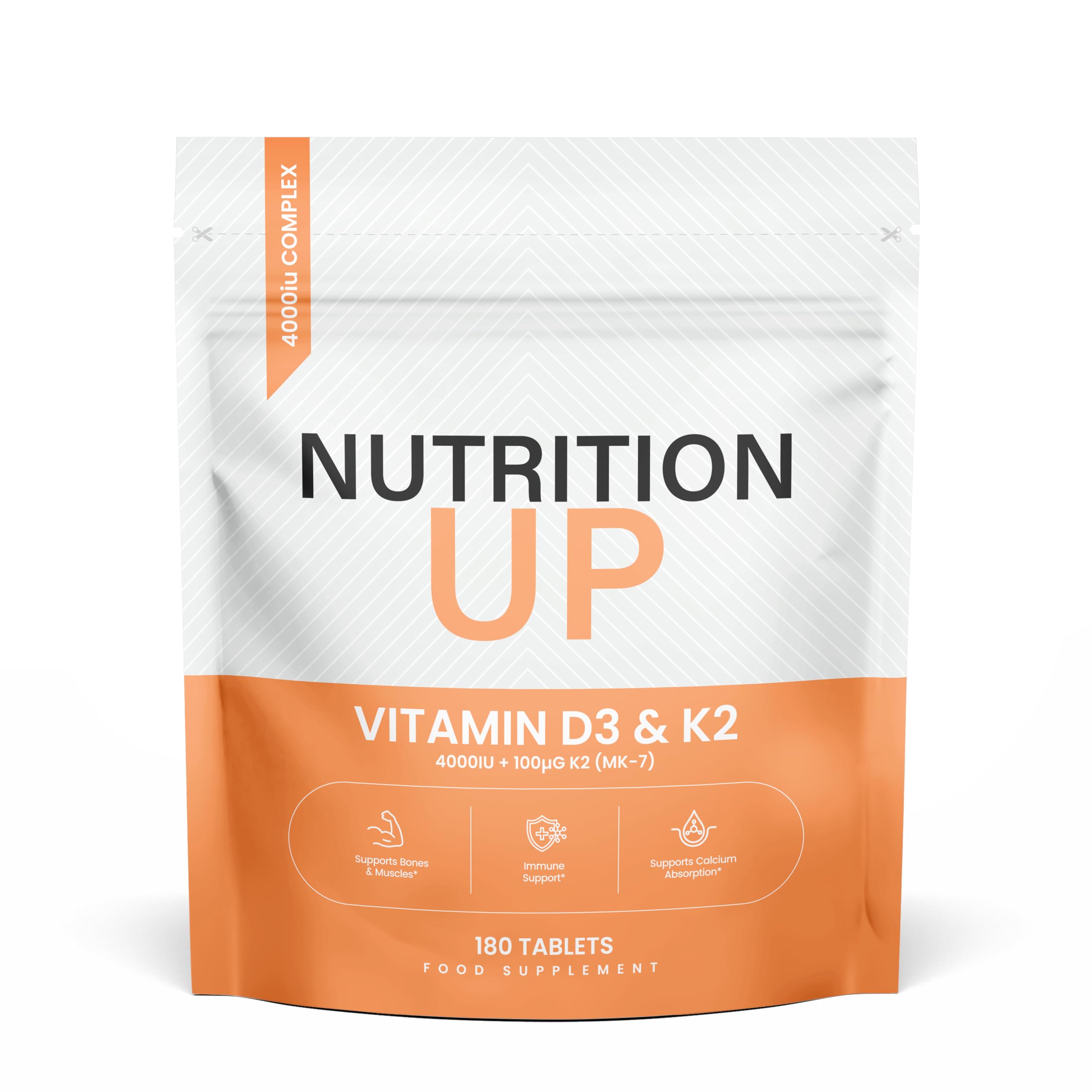 Vitamin D3 & K2 Tablets 4000IU + 100µg MK-7 | 180 Tablets